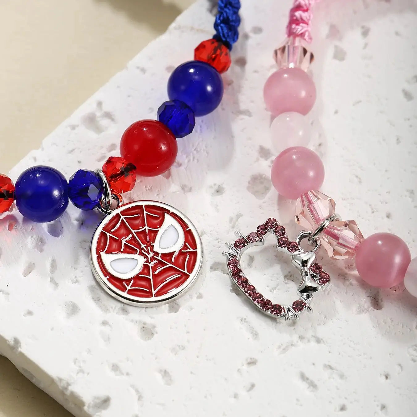 Hello Kitty and Spiderman 2 Pcs Magnetic Couples Bracelets Matching Friendship Bracelets