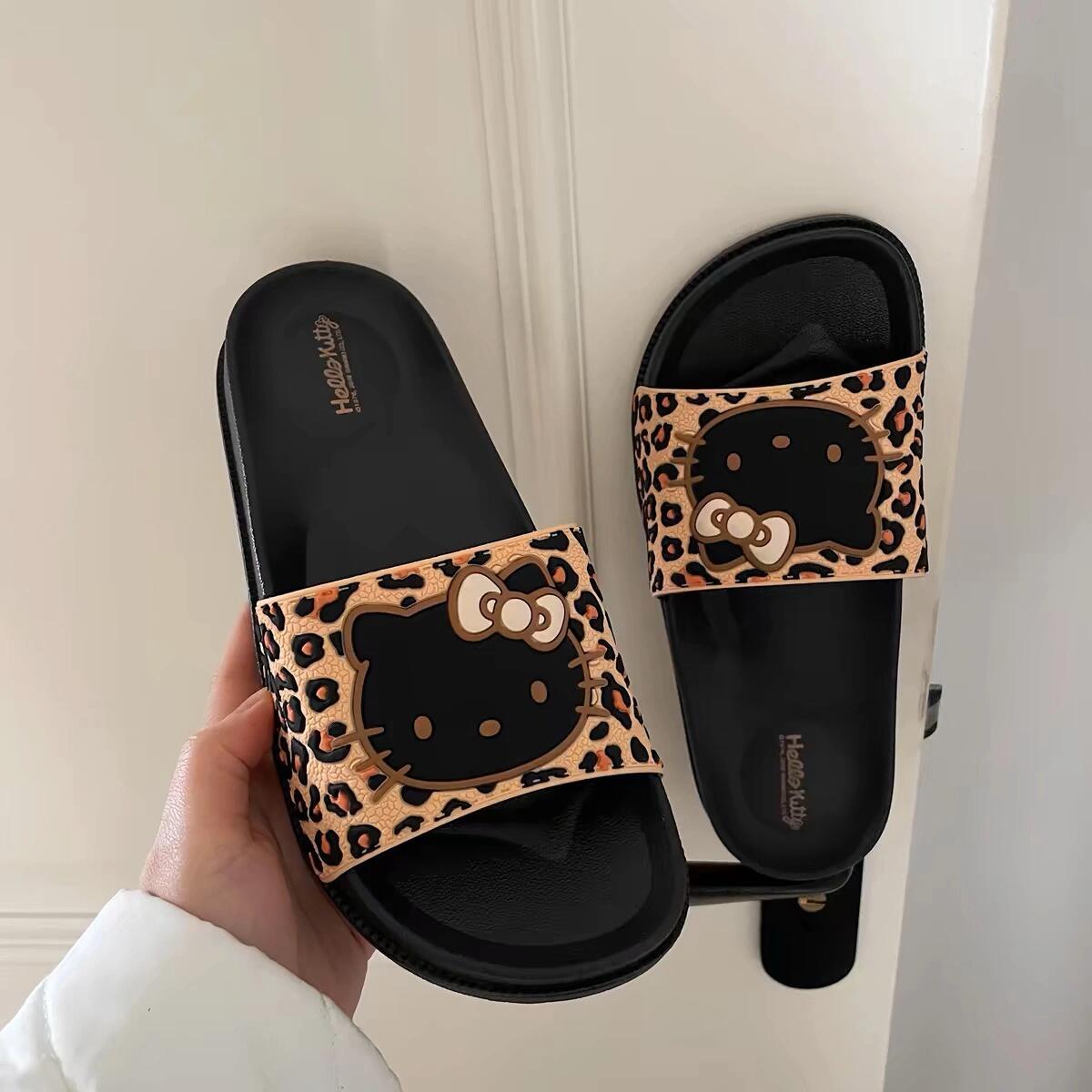 Hello Kitty Leopard Print Slides