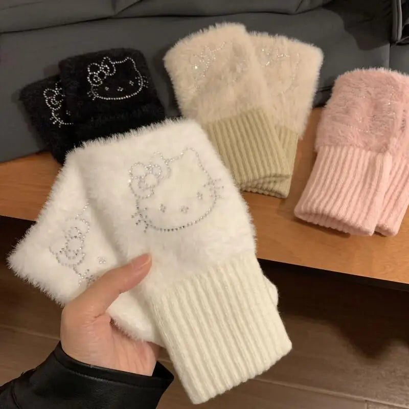 Hello Kitty Half Finger Gloves