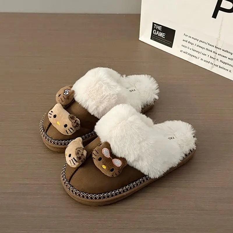 Hello Kitty Fluffy Winter House Shoes Indoor and Outdoor