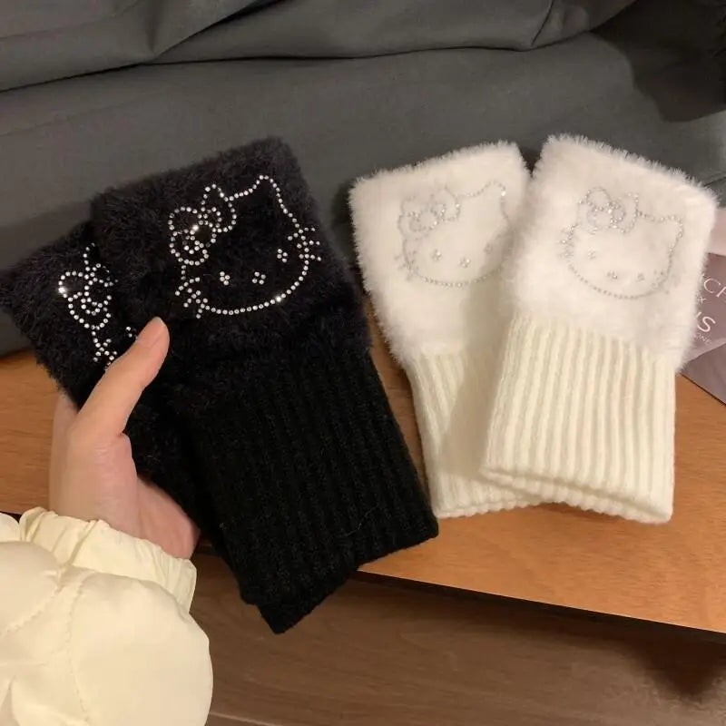 Hello Kitty Half Finger Gloves