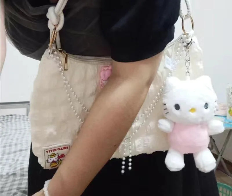 Hello Kitty Pearl Chains Purse With Plushie