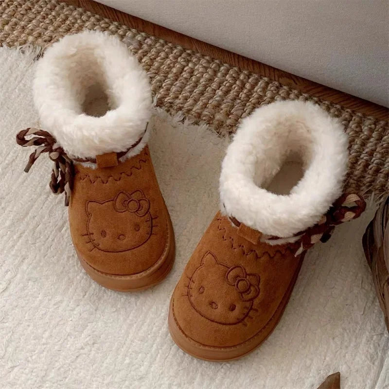 Hello Kitty Cute Fur Winter Snow Boots