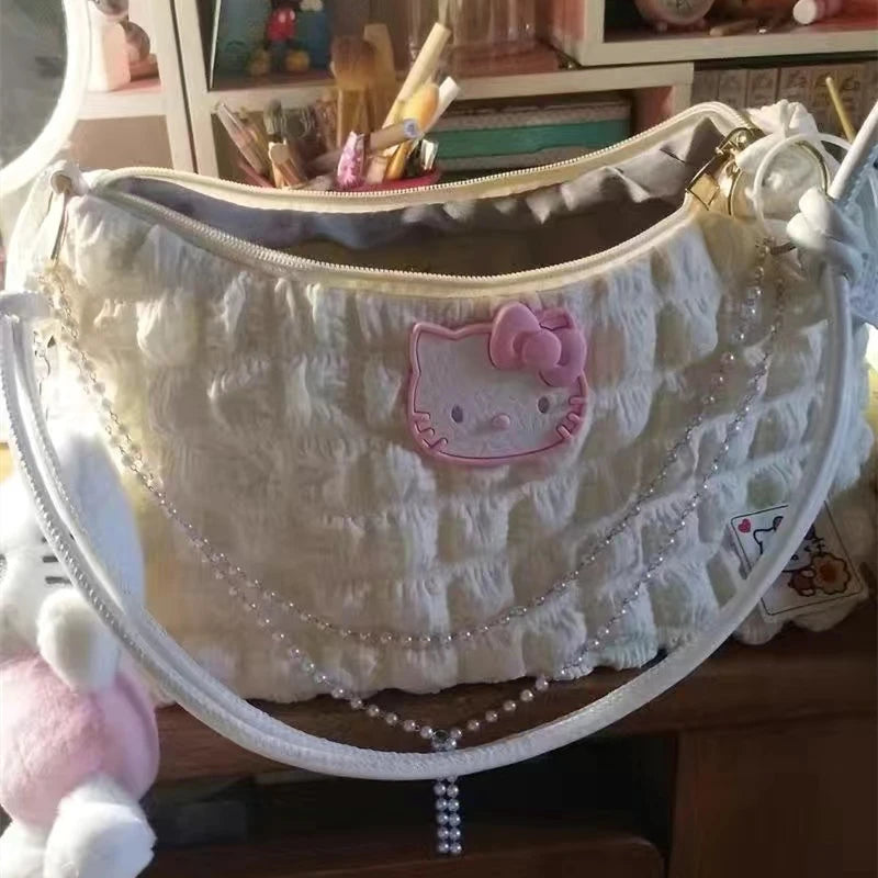 Hello Kitty Pearl Chains Purse With Plushie