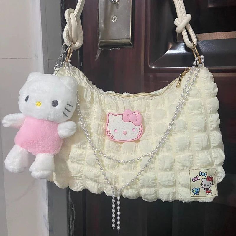 Hello Kitty Pearl Chains Purse With Plushie