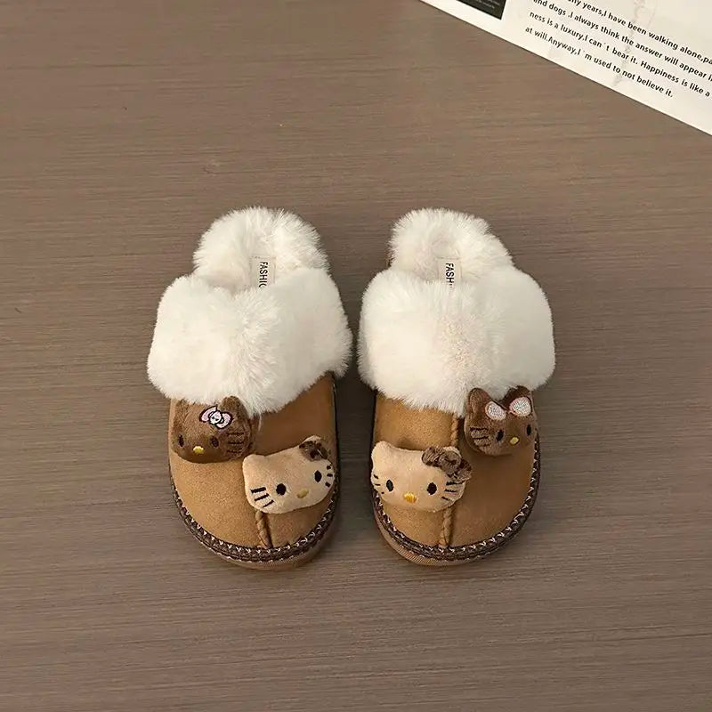 Hello Kitty Fluffy Winter House Shoes Indoor and Outdoor