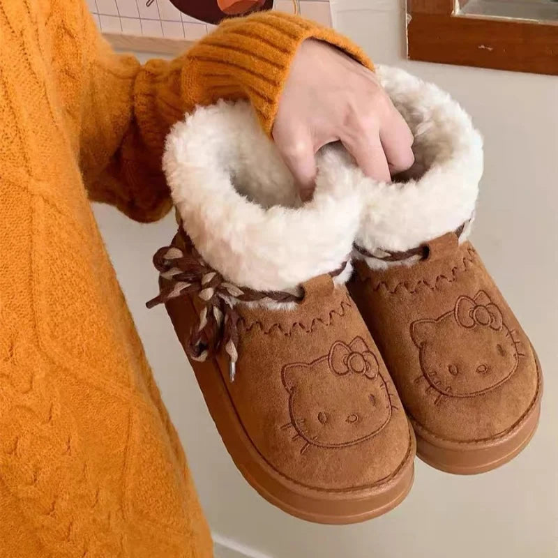 Hello Kitty Cute Fur Winter Snow Boots