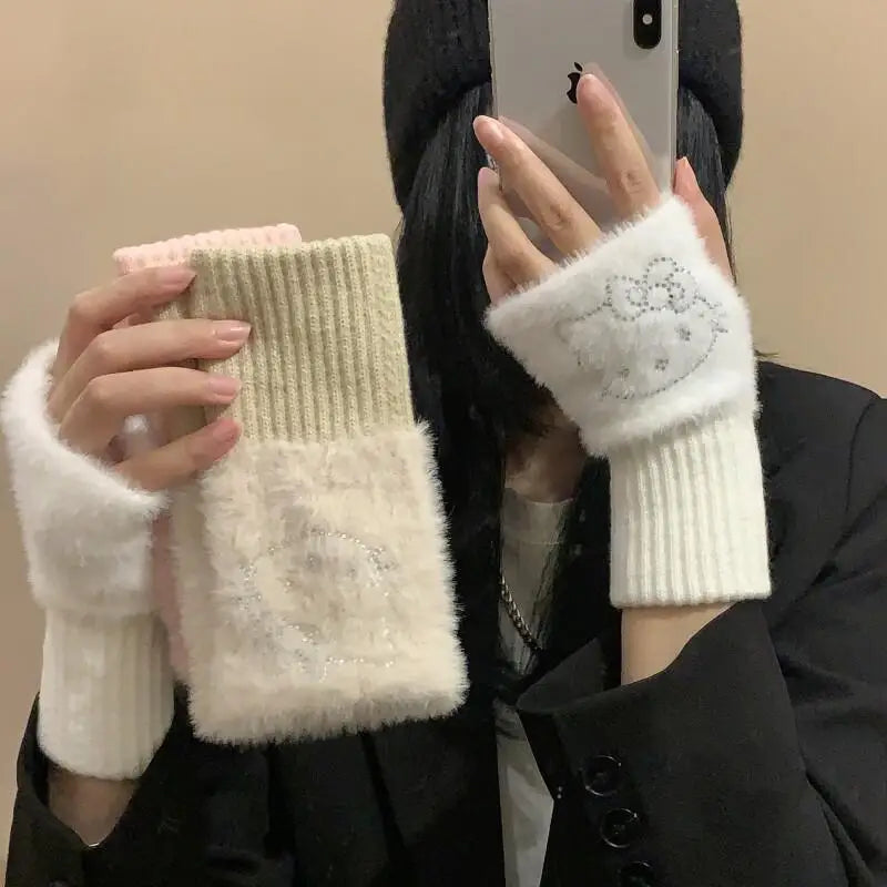 Hello Kitty Half Finger Gloves