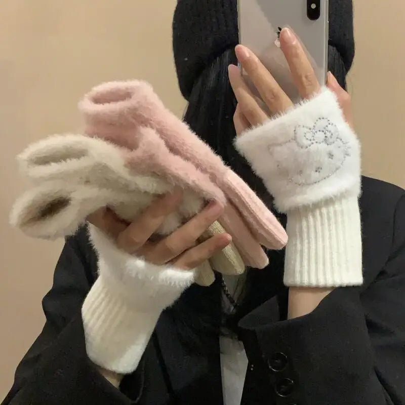 Hello Kitty Half Finger Gloves