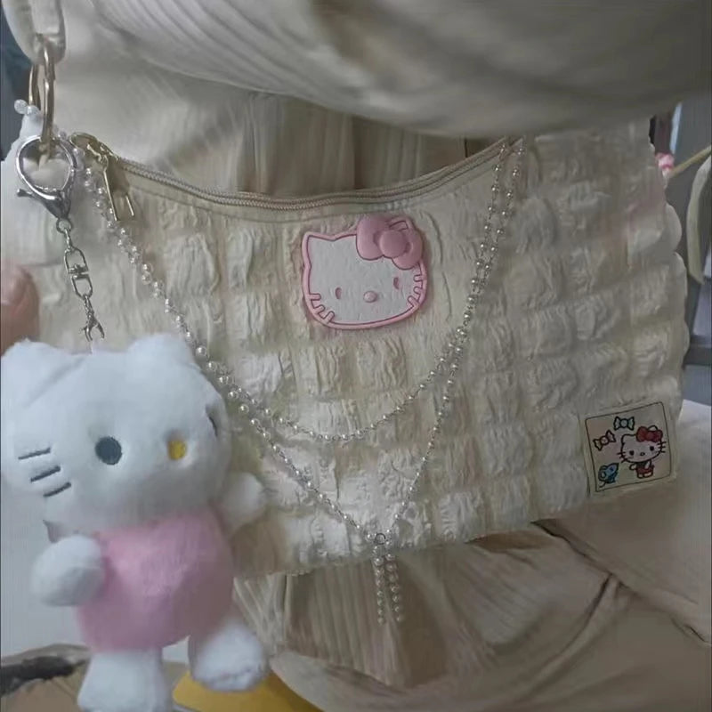 Hello Kitty Pearl Chains Purse With Plushie