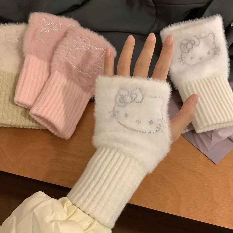 Hello Kitty Half Finger Gloves