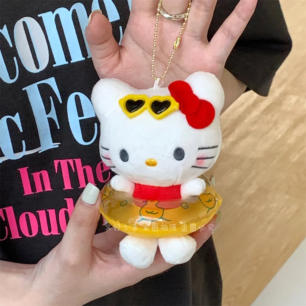 Hello Kitty Swimming Pool Plush Keychain