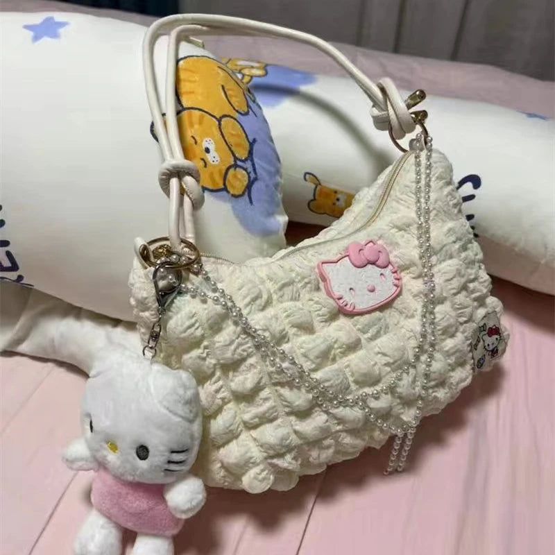Hello Kitty Pearl Chains Purse With Plushie