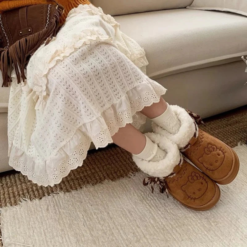 Hello Kitty Cute Fur Winter Snow Boots