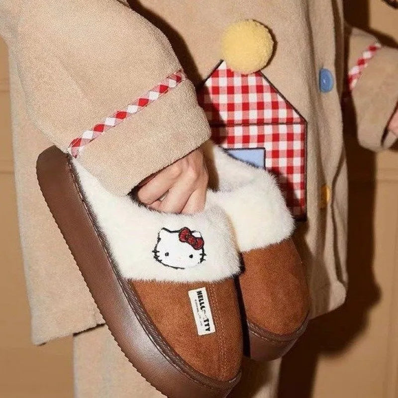 Hello Kitty Fluffy Winter House Shoes Indoor and Outdoor