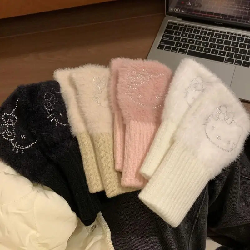 Hello Kitty Half Finger Gloves