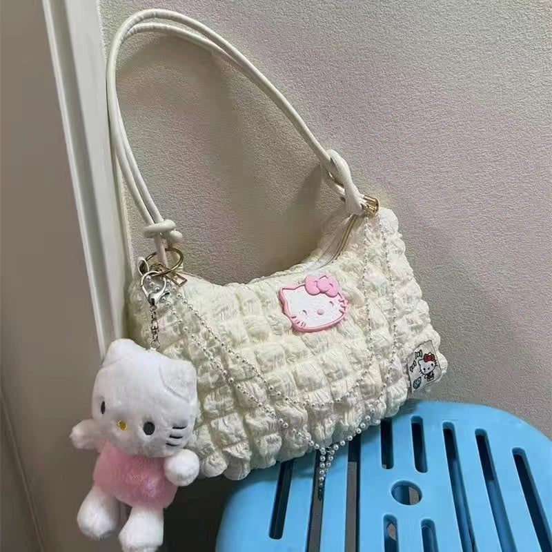 Hello Kitty Pearl Chains Purse With Plushie