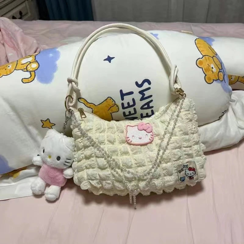 Hello Kitty Pearl Chains Purse With Plushie