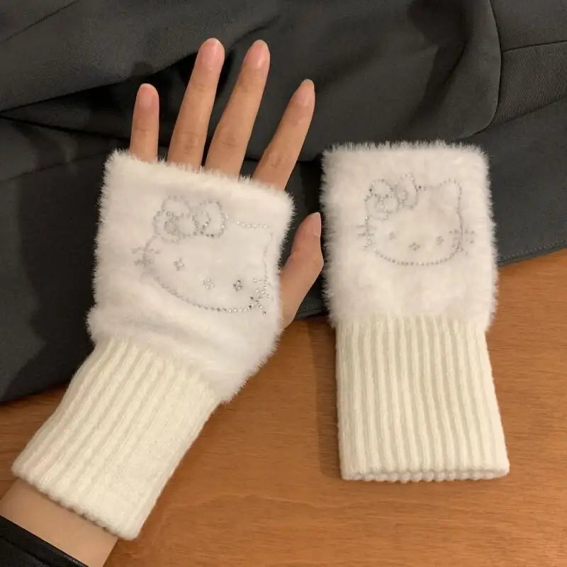 Hello Kitty Half Finger Gloves