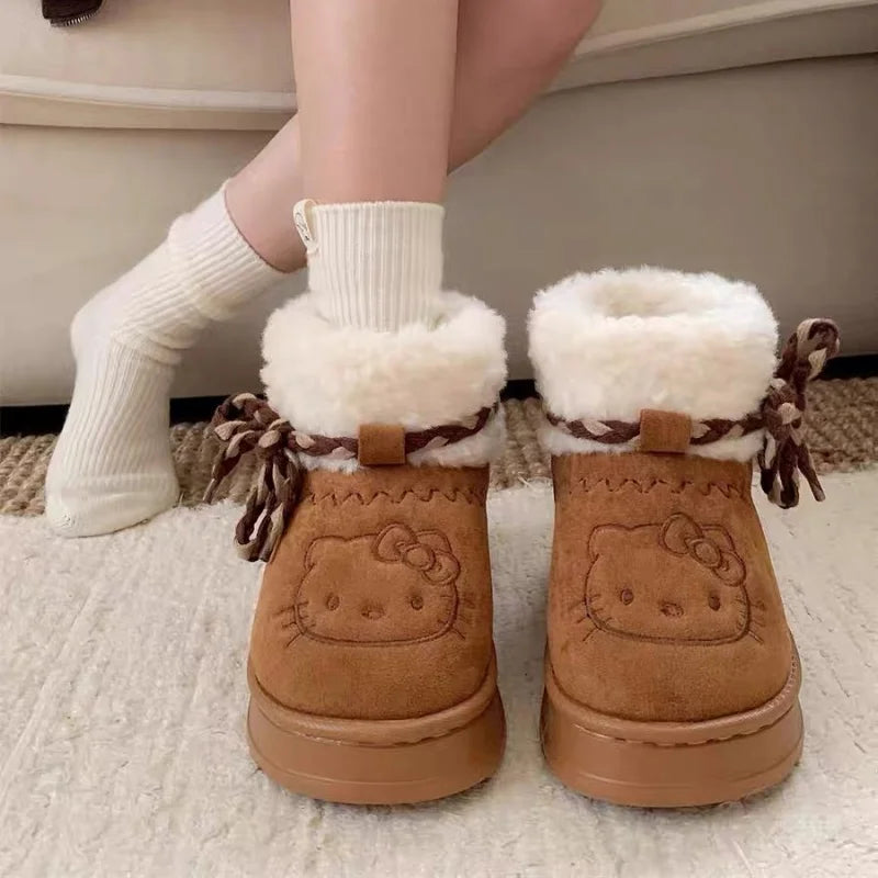 Hello Kitty Cute Fur Winter Snow Boots
