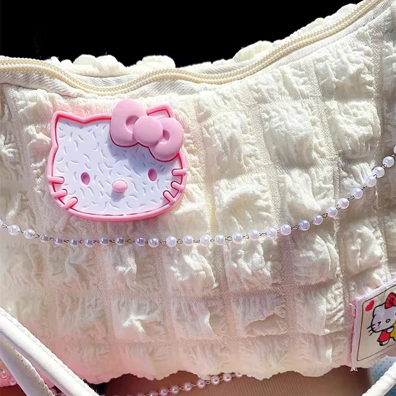 Hello Kitty Pearl Chains Purse With Plushie