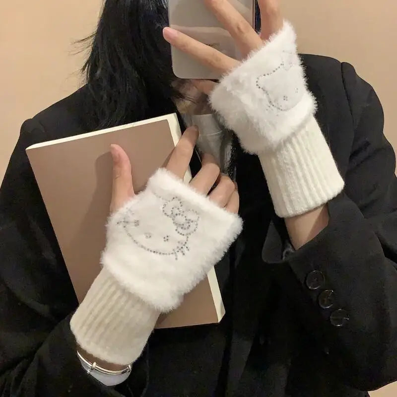 Hello Kitty Half Finger Gloves