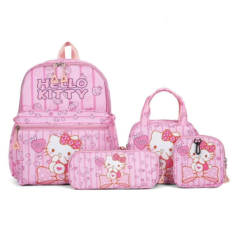 4pcs Sanrio Backpack, Pencil Case, Shoulder Bag, Wallet Set
