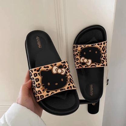 Hello Kitty Leopard Print Slides