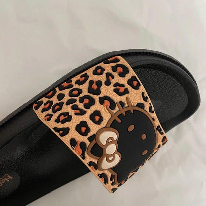Hello Kitty Leopard Print Slides
